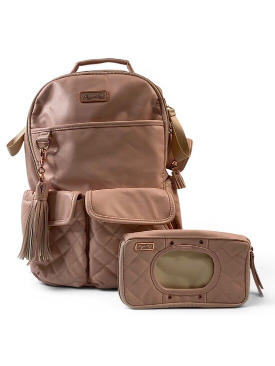 Itzy Ritzy Handbags - Itzy Ritzy Diaper Bag Backpack Pink Quilted Baby Bag Set